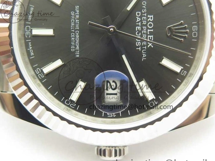 MiroTime 0114 DateJust 41 126334 SS REF 1:1 Best Edition Gray Dial Stick Markers on Jubilee Bracelet A3235 Clone V OdorResistant 3382